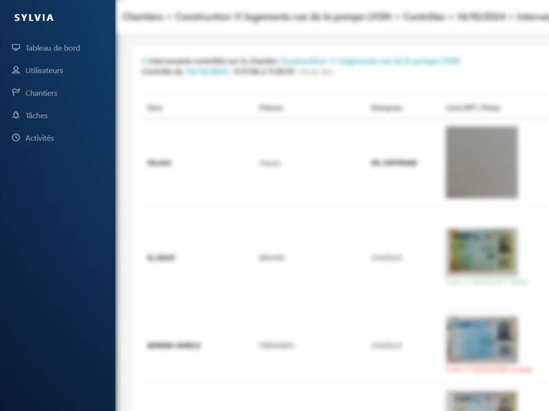 Application métier SYLVIA