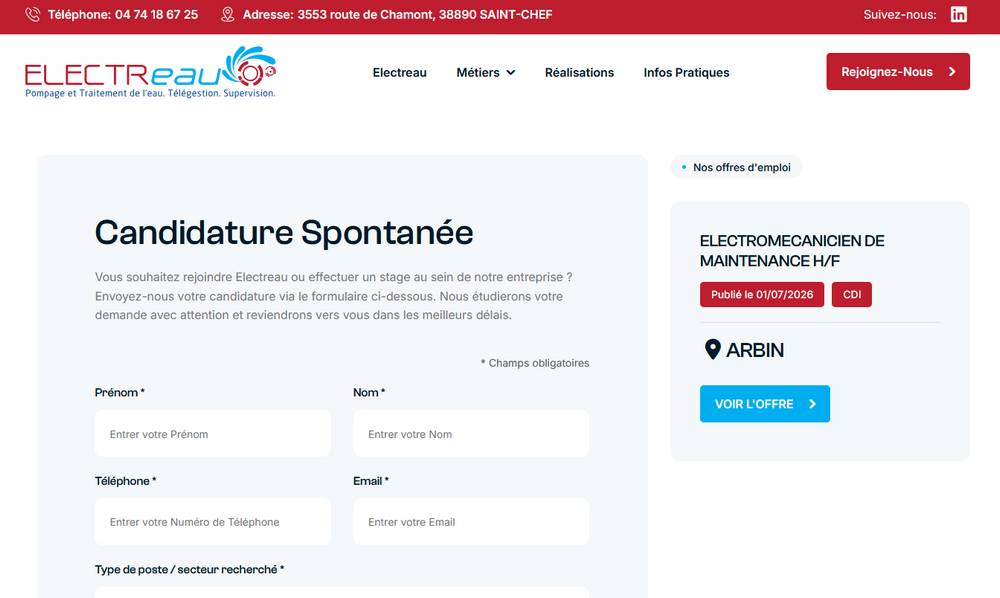 Page rejoignez-nous